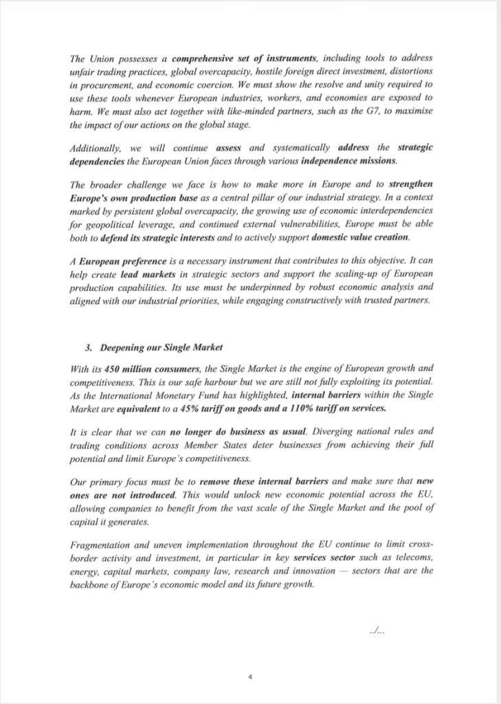 Ευρωπαϊκή μάχη για την ανταγωνιστικότητα, με τη φον ντερ Λάιεν να ανοίγει δύσκολη συζήτηση για την ενότητα και τη λήψη αποφάσεων στην ΕΕ