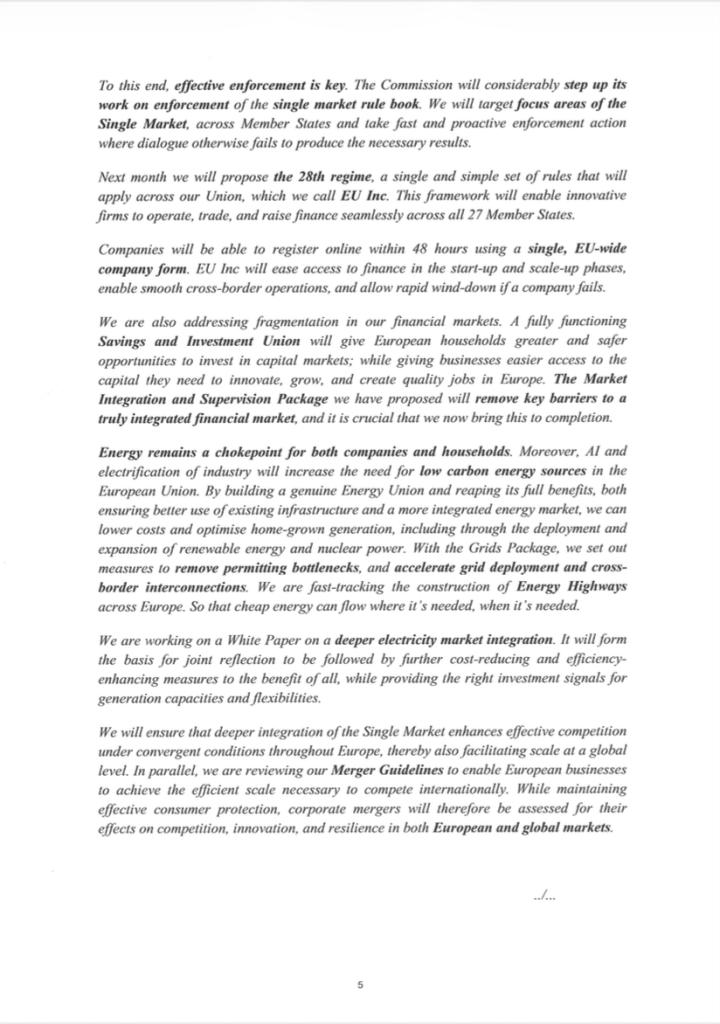 Ευρωπαϊκή μάχη για την ανταγωνιστικότητα, με τη φον ντερ Λάιεν να ανοίγει δύσκολη συζήτηση για την ενότητα και τη λήψη αποφάσεων στην ΕΕ