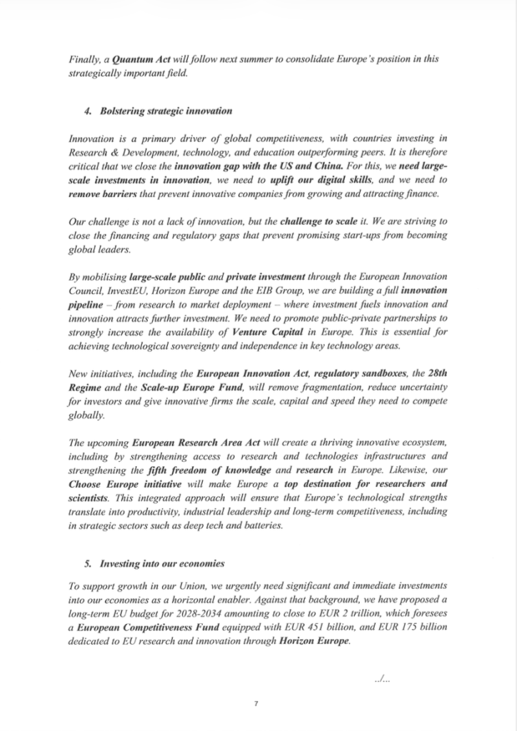 Ευρωπαϊκή μάχη για την ανταγωνιστικότητα, με τη φον ντερ Λάιεν να ανοίγει δύσκολη συζήτηση για την ενότητα και τη λήψη αποφάσεων στην ΕΕ