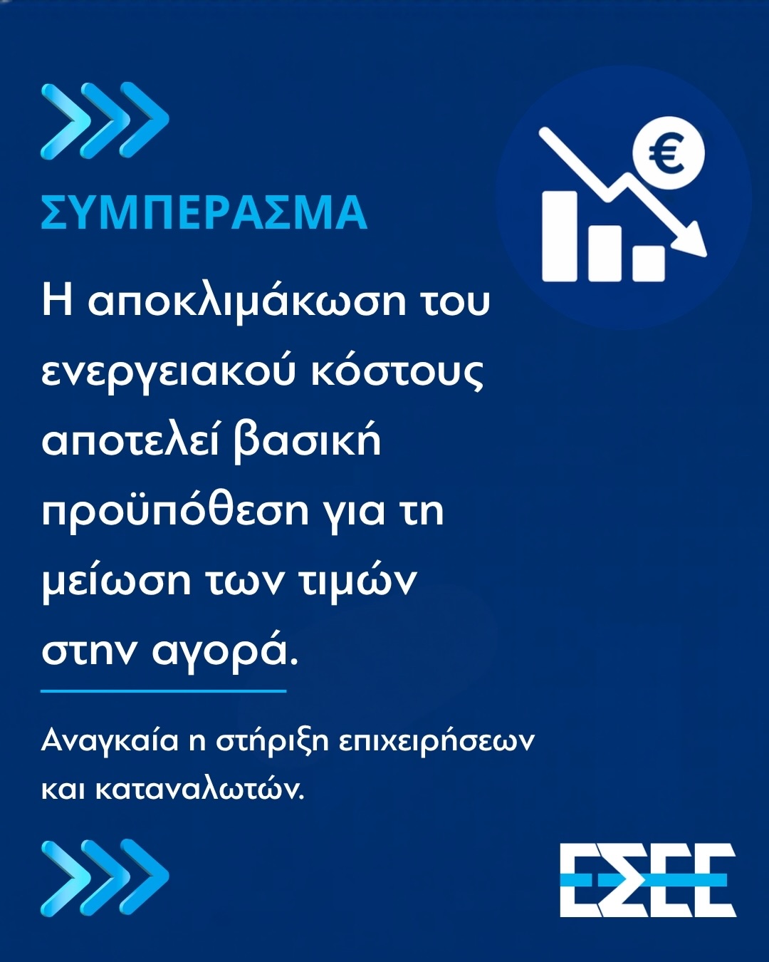 ΕΣΕΕ: Ανάγκη αποκλιμάκωσης του ενεργειακού κόστους και στήριξης της αγοράς, ως βασικές προϋποθέσεις για τη μείωση των τιμών