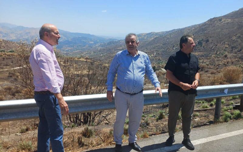 Πυρκαγιές στο νότιο Ρέθυμνο: Αυτοψία Χατζηδάκη στις πληγείσες περιοχές – «Πράσινο φως» για νέες χρηματοδοτήσεις